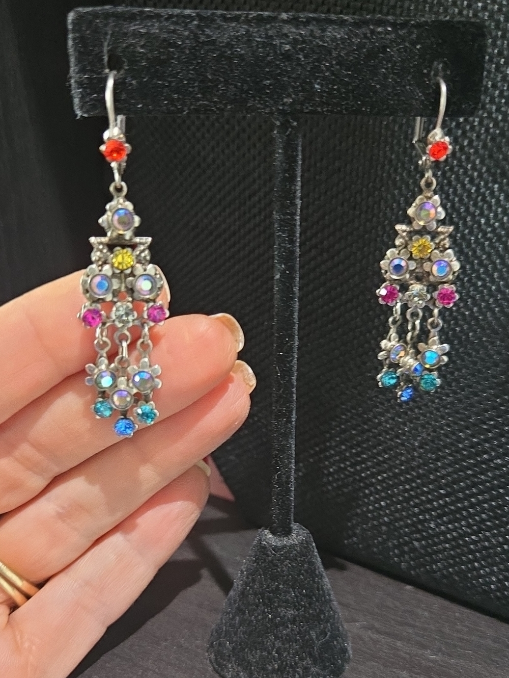 Sorelli Crystal Chandelier Earrings Vintage